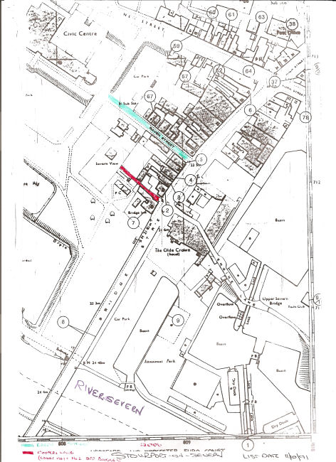 Map highlights Raven Street in turquoise and Coopers Lane in red 